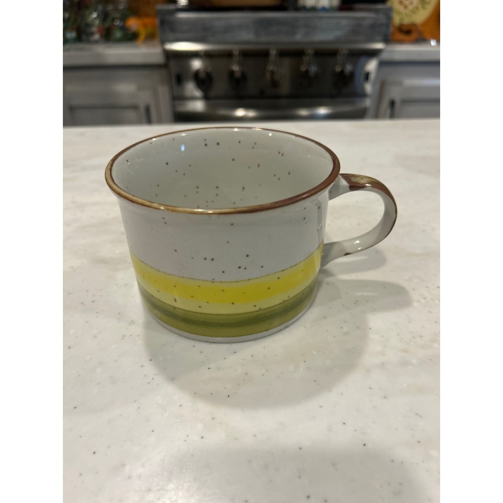 Lunch Mates Cultura Collection Sunrise Mug Speckled Stoneware Japan Striped 4"